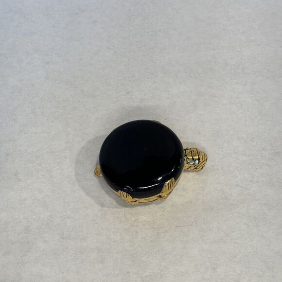 Burmese Shwe Zawa 2 Turtle Lacquerware Trinket Box Container Black Gold Wood - Picture 13 of 16